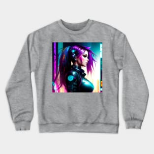 Beautiful Cyberpunk Girl [Design 1] Crewneck Sweatshirt